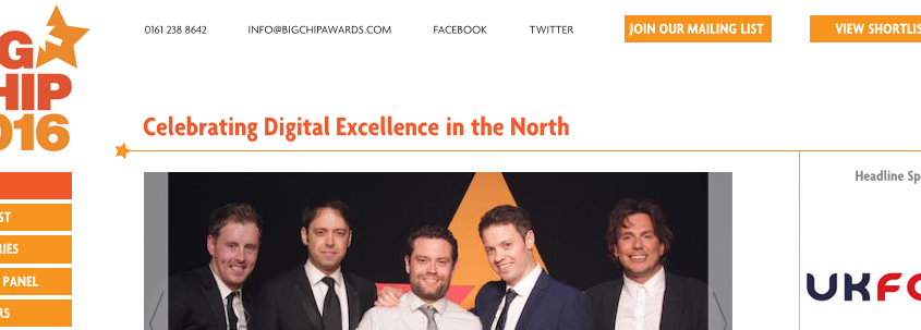 the big chip awards 2016 manchester digital agencies