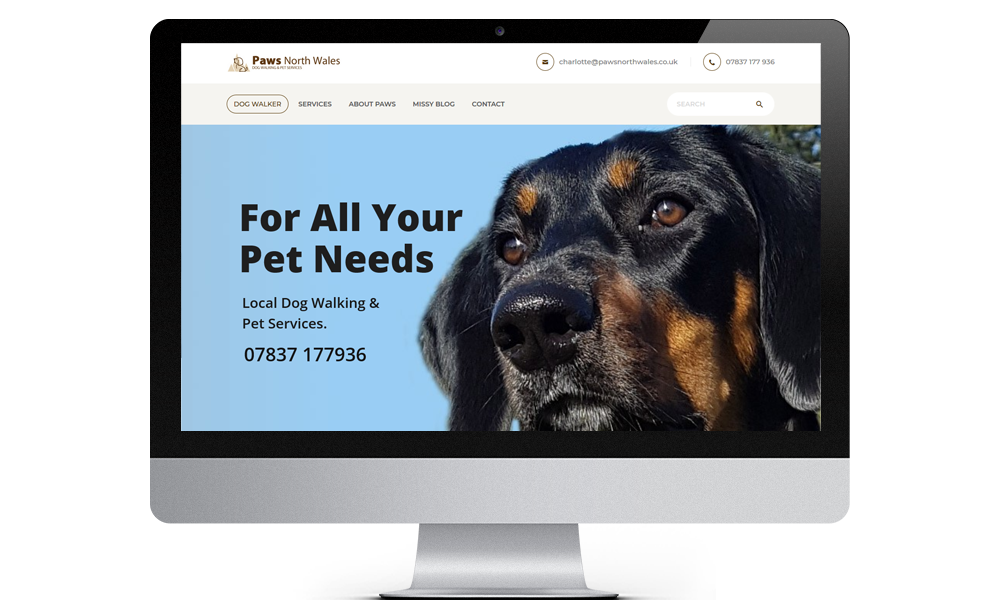 web design example for dog walking business